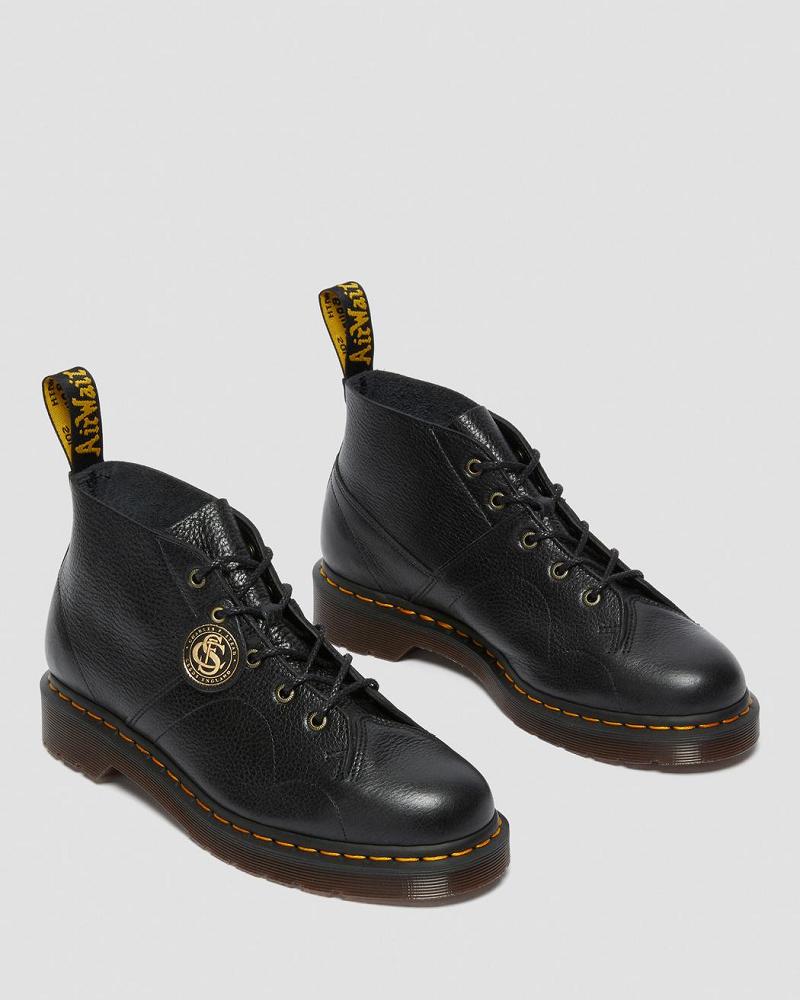 Dr Martens Church Buckingham Leren Apenlaarzen Heren Zwart | NL 263PJJ